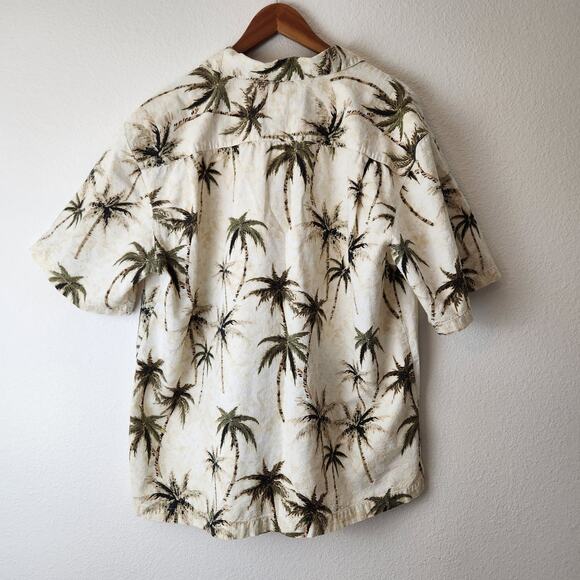 North River Men's Large Hawaiian Palm Tree Short Sleeve Shirt - Picture 3 of 4